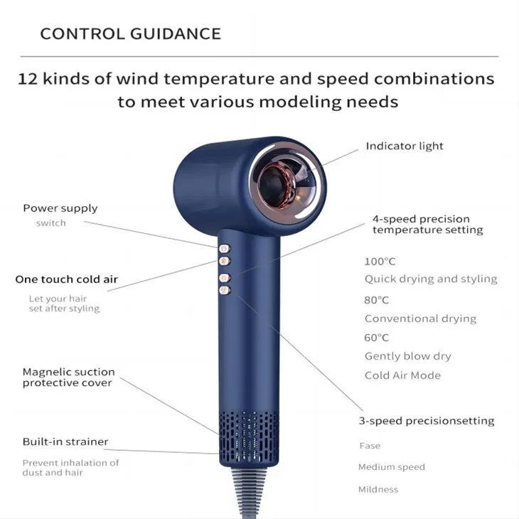 Sušič vlasov s digitálnym ovládaním teploty